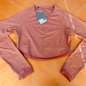 Whitney Simmons LS crop top in Moab Mountain Brick